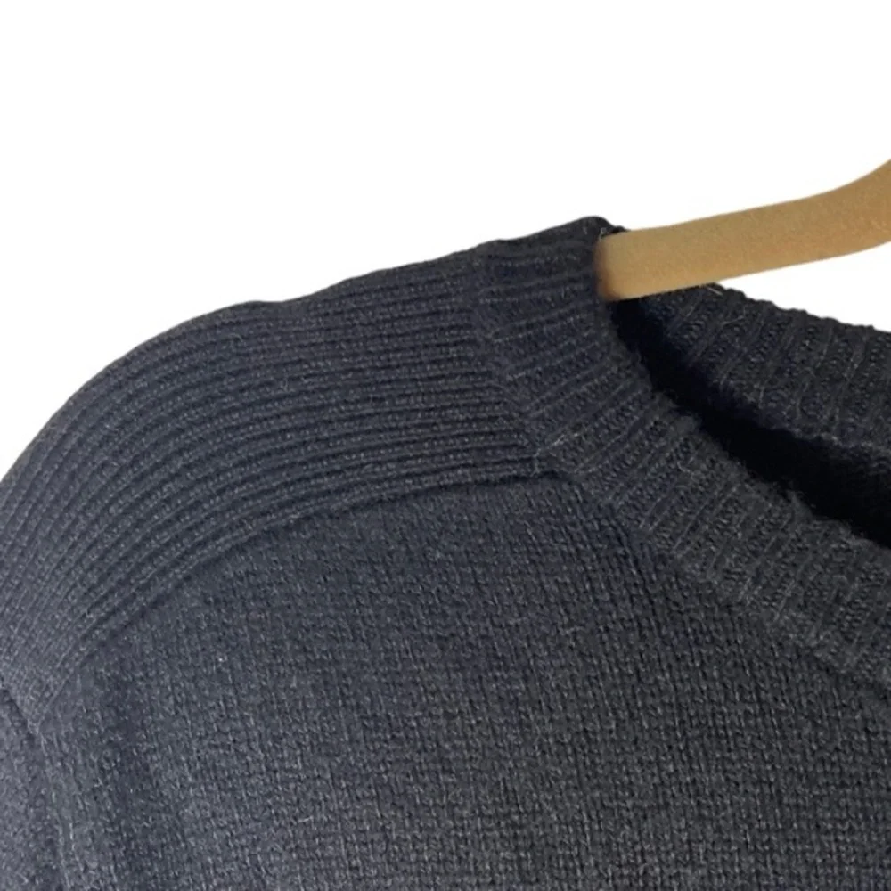 J.Crew Navy Blue Crewneck Merino Wool Sweater with Elbow Patches‎